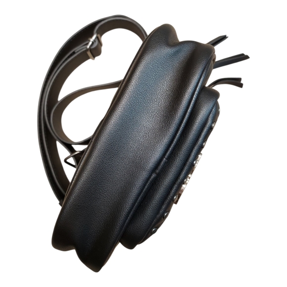 Ed Hardy NWOT Black Silver Stud Embellished Camera Crossbody Bag OS - Picture 5 of 13